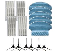Lagomloot Kit de brosse latérale de rechange compatible avec BLAUPUNKT pour robot aspirateur Bluebot XSMART BPK-VCBB1XS, 4 filtres, 5 chiffons, 6 brosses
