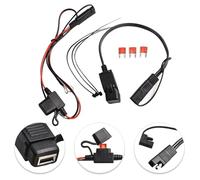 Lagomloot Kit de chargeur USB pour moto, câble adaptateur SAE vers USB avec étanchéité IP68, 5 V 3,1 A, libération rapide pour téléphone, tablette, appareil photo, GPS, panneau solaire 12-24 V