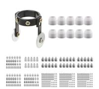 Lagomloot Kit de consommables pour coupe-plasma avec embouts d'électrode, buses et coupelles de protection pour coupe-plasma Amico Power APC-70HF 70A et torches P-80, cuivre, 100 pièces 1,1 mm/1,3 mm