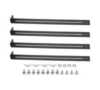 Lagomloot Kit de réparation de tiroir, support en acier robuste pour armoires en bois de 33 à 61 cm, ensemble de renfort de meubles noirs avec vis