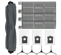 Lagomloot Kit de sac à poussière pour aspirateur Mova G30/G30 Ultra/G30 PRO/G20 Master, rouleau en caoutchouc et filtres en nylon pour aspirateur robot, pièces de rechange avec brosses de bord