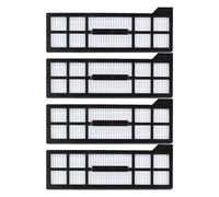 Lagomloot Lot de 2/4 filtres lavables en plastique et papier filtre noir et blanc pour aspirateur robot Eufy X10 Pro Omni