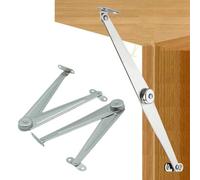 Lagomloot Lot de 2 charnières de support de couvercle droit en fer, 26 cm, support de porte de placard pliable avec position d'arrêt pour couvercles élévateurs de bureau, quincaillerie en métal