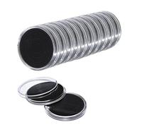 Lagomloot Lot de 20 capsules de pièces de monnaie avec joint réglable, étui translucide de 46 mm pour pièces de monnaie de 17 mm à 46 mm, boîte de rangement transparente pour collectionneurs