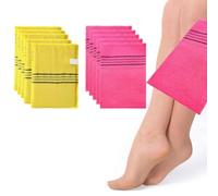 Lagomloot Lot de 5 serviettes de bain exfoliantes, serviettes de douche coréennes italiennes asiatiques en coton polyester doux pour un nettoyage en profondeur