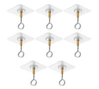 Lagomloot Lot de 8 crochets muraux sans perçage, en PVC pour petites plantes, lanternes, bijoux, argent, 6 x 6 x 5,2 cm