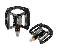 Lagomloot Paire de pédales de vélo en aluminium 9/16" CNC Plate-forme avec 3 roulements pour VTT Road City Bike Noir