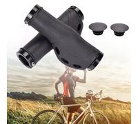 Lagomloot Paire de poignées de guidon de vélo ergonomiques en caoutchouc avec verrou en alliage d'aluminium pour anneau anti-poussière pour VTT et vélo de route de 22,2 mm Noir
