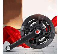 Lagomloot Pédalier de vélo 24/34/42 T Triple vitesse avec protection PC, manivelle en acier au carbone pour VTT et vélo de route