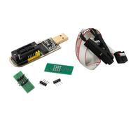Lagomloot Programmateur USB CH341A, série 24 25 pour flash SPI pour BIOS outil avec adaptateur SOIC8 SOP8, pour puce IC programmation et effacement
