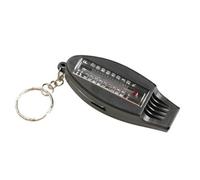 Lagomloot Sifflet de survie 10,2 cm avec boussole, loupe et thermomètre pour camping, équipement extérieur en plastique ABS étanche, noir