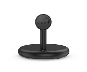 Lagomloot Station de charge magnétique USB C, support de charge rapide pour lunettes Ray-Ban pour Meta pour lunettes intelligentes pour Wayfarer Headliner Skylar HSTN, support de bureau en ABS noir