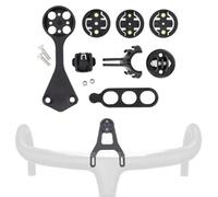 Lagomloot Support d'ordinateur de vélo, support de guidon multifonction pour Garmin pour Cateye pour Bryton avec support d'éclairage et adaptateur d'appareil photo, kit de 7 pièces en plastique noir