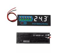 Lagomloot Tableau d'affichage LED de la tension, indicateur de batterie CC 7-55 V avec alarme pour acide LiFePO4, fonction mémoire en mode personnalisé