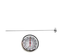 Lagomloot Thermomètre à compost, sonde de sol en acier inoxydable de 50 cm avec cadran à double échelle, outil de jardin étanche pour compostage à chaud
