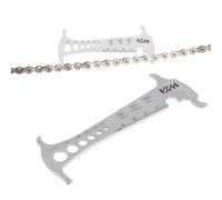 Lagomloot VXM Indicateur d'usure de chaîne de vélo, règle de jauge précise en acier inoxydable 304 avec mesure en 3 étapes pour VTT vélo de route, argent, 126 mm