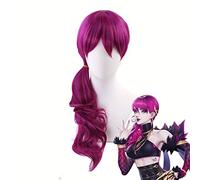 L'agonie de l'étreinte K/DA Evelynn rougeâtre Violet longue perruque Cosplay Costume KDA femmes résistant à la chaleur synthétique cheveux perruques MZ-1331