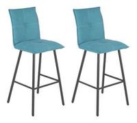 LAGOS - Lot de 2 Tabourets Bleus Assise H65cm -