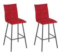 LAGOS - Lot de 2 Tabourets Rouges Assise H65cm -