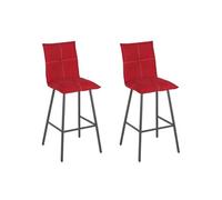 LAGOS - Lot de 2 Tabourets Rouges Assise H76cm - Altobuy Rouge G