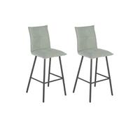 LAGOS - Lot de 2 Tabourets Vert d'Eau Assise H76cm - Altobuy Vert