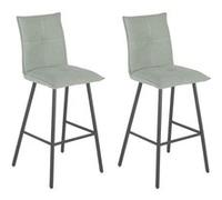 LAGOS - Lot de 2 Tabourets Vert d'Eau Assise H76cm - Altobuy Vert