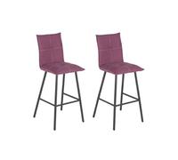 LAGOS - Lot de 2 Tabourets Violets Assise H65cm - Altobuy Violet