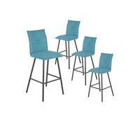 LAGOS - Lot de 4 Tabourets Bleus Hauteur H65cm - Altobuy Bleu