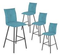 LAGOS - Lot de 4 Tabourets Bleus Hauteur H76cm -