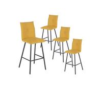 LAGOS - Lot de 4 Tabourets Jaunes Hauteur H65cm - Altobuy Jaune G