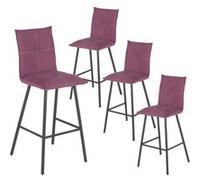 LAGOS - Lot de 4 Tabourets Violets Hauteur H76cm -