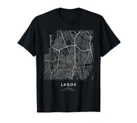 Lagos Nigeria Plan de Ville Minimaliste Réseau de Rues T-Shirt