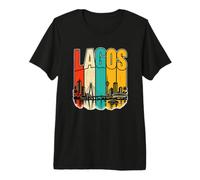 Lagos, Nigéria, Skyline, City Pride, Style rétro T-Shirt Haut de Gamme