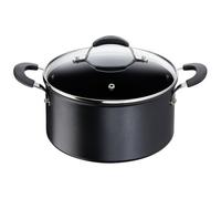 Lagostina Faitout Tempra Aluminium 20 cm 12165031220 Avec couvercle Antiadhésif Noir