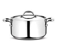 Lagostina Accademia Lagofusion Casserole Fonda avec 2 poignées et Couvercle, Acier Inoxydable, Argent, 16 cm