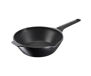 Lagostina Arôme Wok antiadhésif en aluminium moulé sous pression Ø 28 cm, poêle à induction, gaz et four avec indicateur de cuisson thermo-Signal et revêtement titane pour maintenir la chaleur