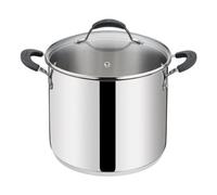 Lagostina Tempra Acier Casserole et Couvercle, Casserole Ø 24 cm en acier inoxydable 18/10 + Couvercle en verre, avec fond Lagotherm et manches en silicone