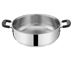Lagostina Casserole pratique en acier 18/10 avec doubles poignées en silicone, casserole pour induction, gaz et four jusqu'à 210°, 24 cm