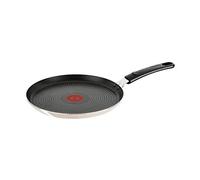 Lagostina Crêpe multi-usage anti-adhésif, poêle à crêpes, revêtement Titanium Easy, indicateur de chaleur, fond spécial avec recettes, 28 cm, convient au gaz et au four (< 175 °), lavable au