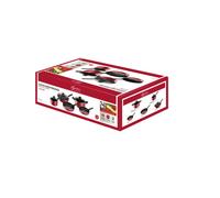 Lagostina Cucina Mediterranea - Ensemble 8 pièces aluminium rouge (casserole 18 cm, poêles 24/28 cm)