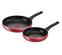 Lagostina Cuisine méditerranéenne Set de poêles antiadhésives en aluminium Ø 24/28 cm, 2 pièces, batterie casseroles induction, gaz et four, indicateur de cuisson thermo-Signal, poignées ergonomiques