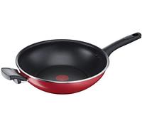 Lagostina Cuisine méditerranéenne Wok antiadhésive en aluminium 30 cm, à induction, gaz et four, avec indicateur de cuisson thermo-Signal, revêtement Titanium Easy, poignée ergonomique en Bakelite