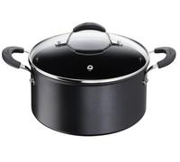Lagostina Faitout Tempra Aluminium 20 cm 12165031220 Avec couvercle Antiadhésif Noir