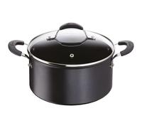 Lagostina Faitout Tempra Aluminium 20 cm 12165031220 Avec couvercle Antiadhésif Noir