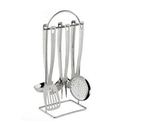 Lagostina Grancucina Louches porte-outils avec 6 accessoires en acier inoxydable, avec support