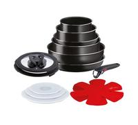 Lagostina Ingenio Essential Plus Batterie de casseroles en Aluminium pour gaz et Four, 17 pièces, 2 casseroles fondes, 2 poêles, poêle, Wok, 5 couvercles, 5 protège-poêle et poignée Amovible