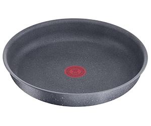 Lagostina Ingenio Mineralis Poêle Ø 22 cm, Poêle en Aluminium, pour gaz, Four et Induction, avec indicateur de Cuisson, poignée Amovible et Fond indéformable