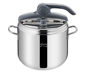 Lagostina Irradial Control Lagoeasy'UP Autocuiseur 7 L en Acier Inoxydable 18/10 Ø 22 cm, Casserole Induction et à Gaz, Couvercle à Ouverture Facile, Fond Irradial Plus Triple Couche
