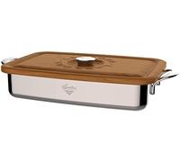 Lagostina Linea Patrimonio La Lasagnera 35x22 cm, Acier Inoxydable 18/10, Couvercle bois, Design élégant, Compatible Four, Plat à lasagnes, Fabriqué en Italie, Garantie 25 ans 011193050835