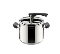Lagostina Marmite à pression La Classica Lagofusion, autocuiseur Ø 22 cm, capacité 7L, avec panier, livre de recettes et écodose, poignées en Bakélite, valve à poids et fond Lagofusion